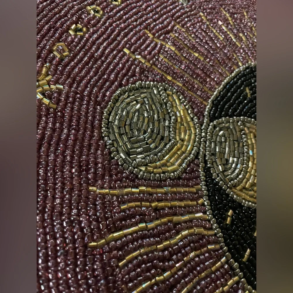 NWOT Purple Celestial Moon Phase Beaded Placemat Charger